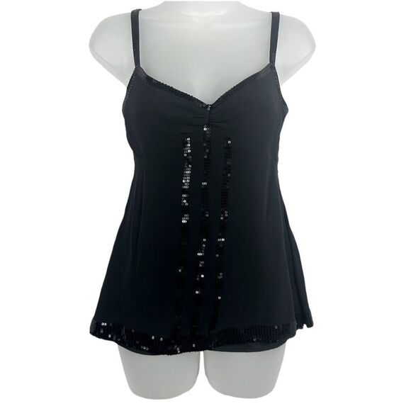 Express Design Studio Black Sequined Cami Sz XS - Picture 1 of 8